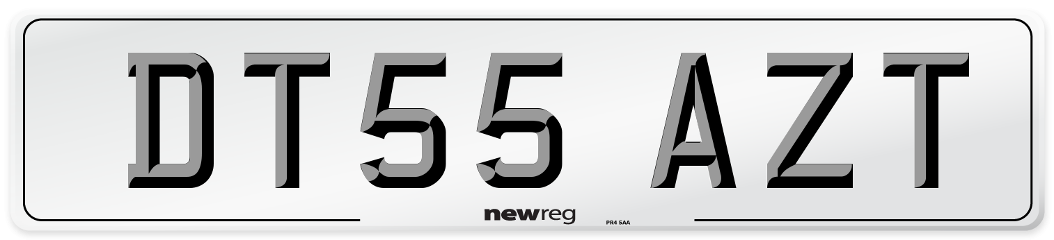 DT55 AZT Number Plate from New Reg